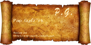 Pap Györk névjegykártya